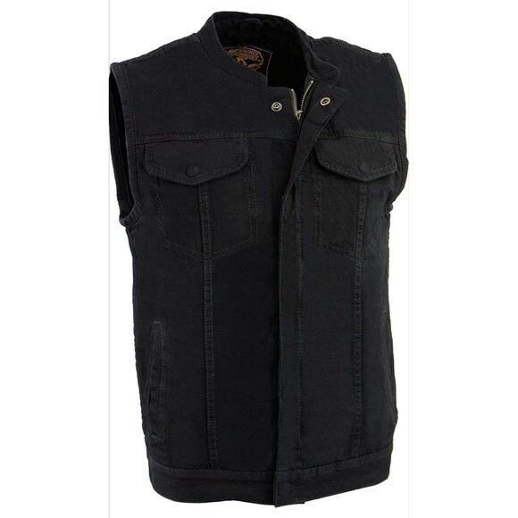 Milwaukee Leather Other - Milwaukee Leather Men's Concealed Snap & Zipper Denim Club Style Vest - MDM3000